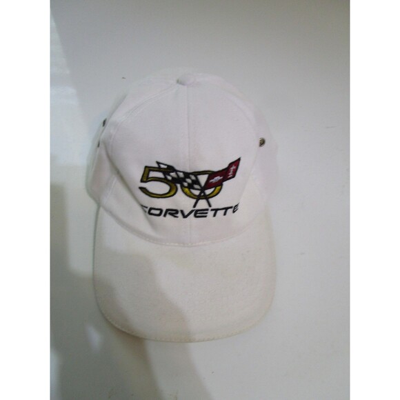 Vintage Chevrolet Corvette Hat Cap Strap Back 50th Anniversary Racing Car Mens - Picture 1 of 7